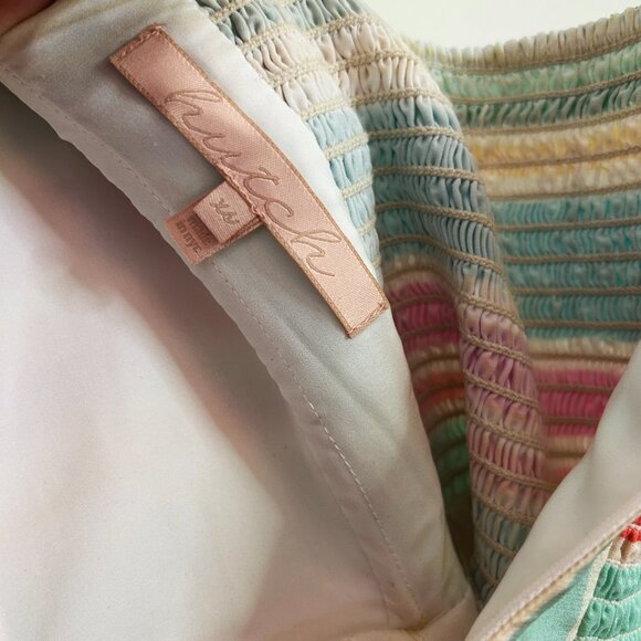 HUTCH Silk Sweetheart Strapless Mini Dress Watercolor Print Size XS Fits 0 $295 - Picture 7 of 8